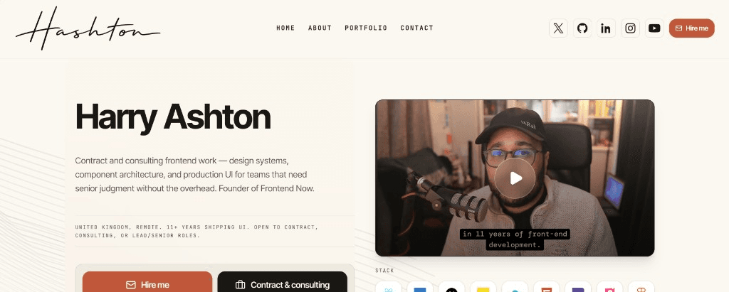 Preview of Hashton.dev — portfolio site