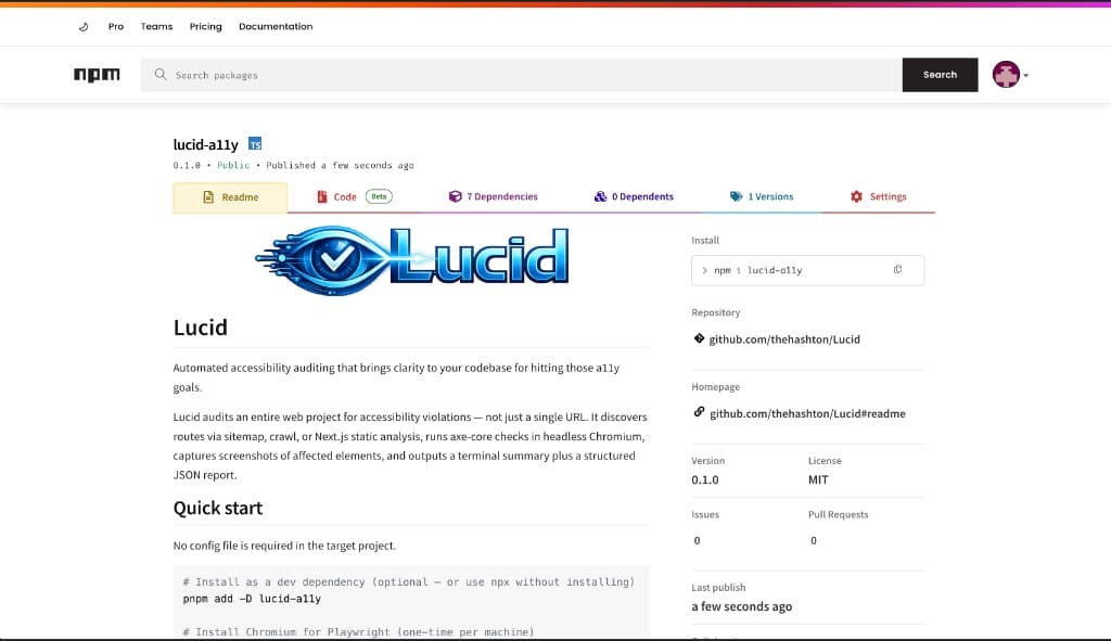 Preview of Lucid — accessibility auditing CLI