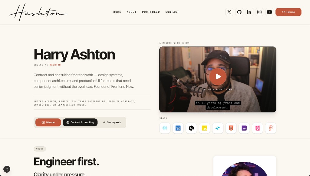 Harry Ashton — Senior Frontend Engineer