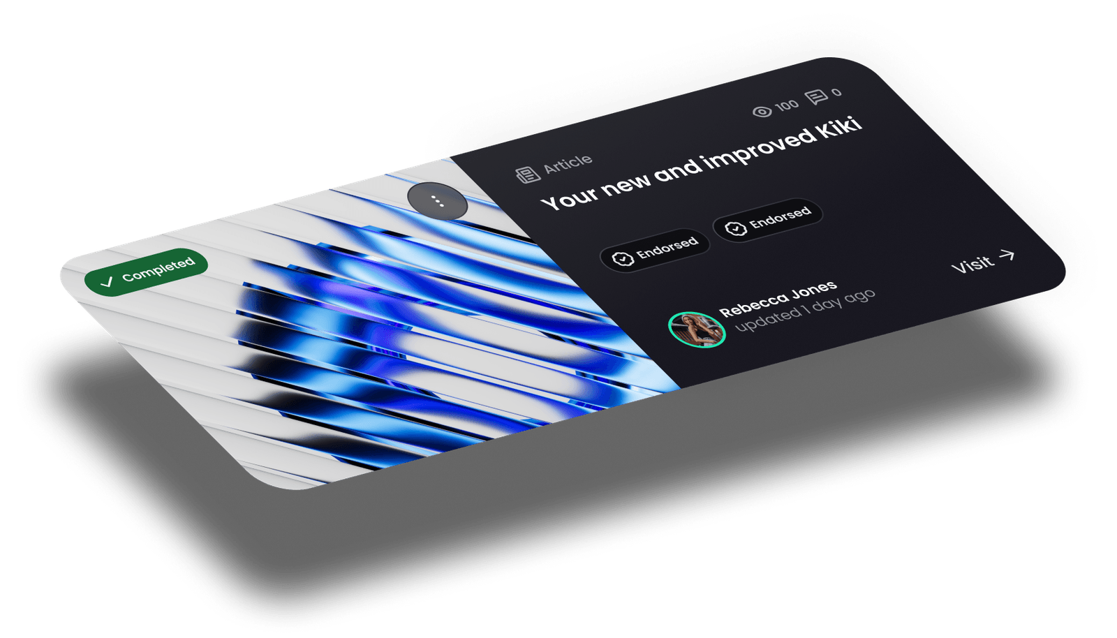 Thrive Learn module card showing course and content UI